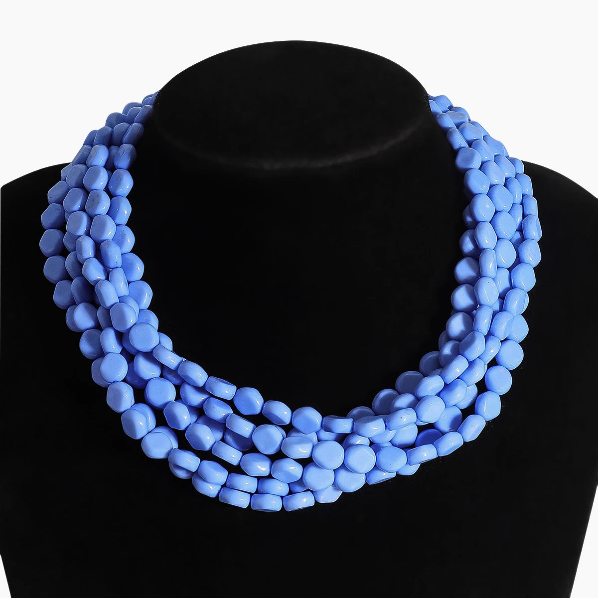 Bohemia Fashion Multilayer Blue Beaded Necklace For Women Jewelry Precision
