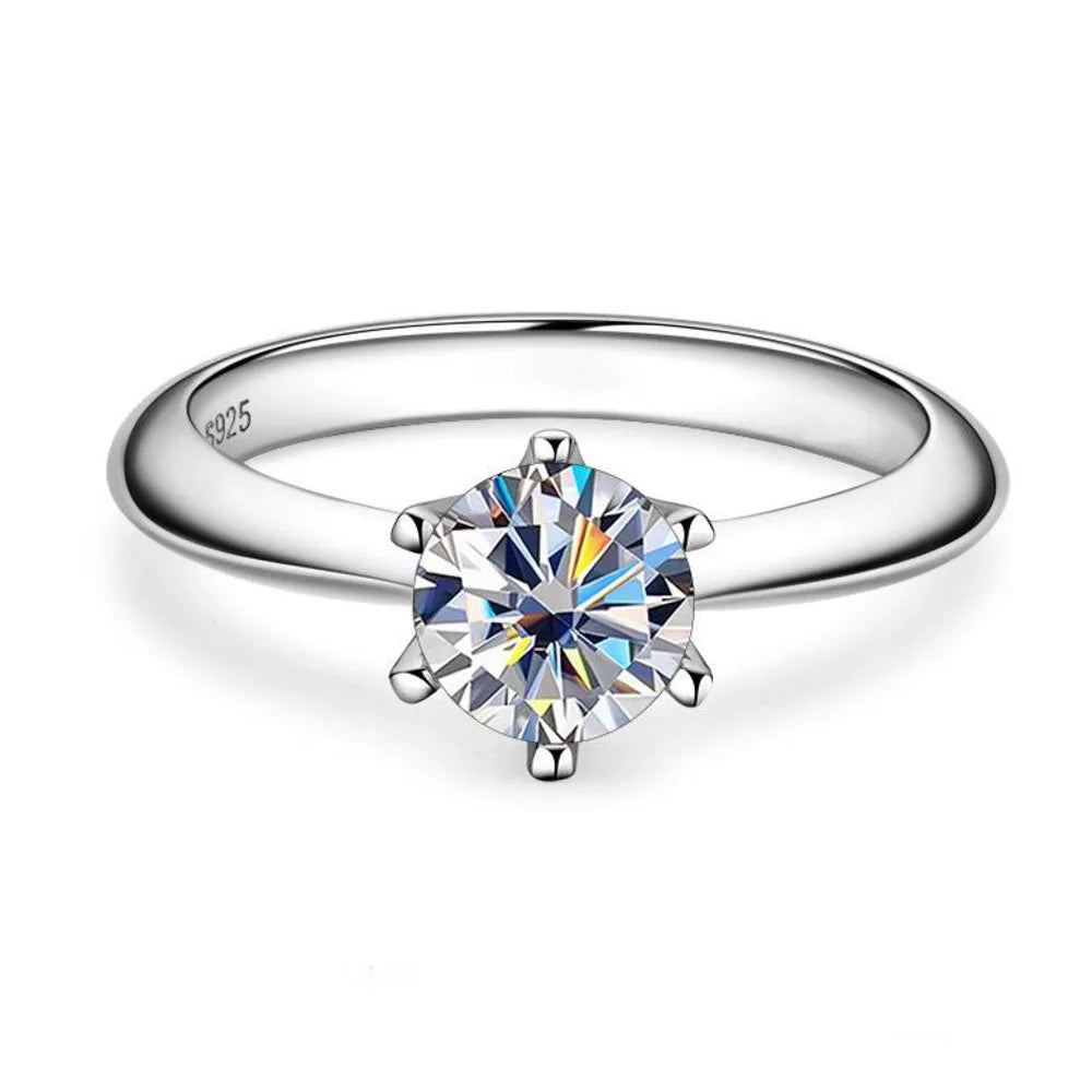 GRA Certified Moissanite Ring VVS1 Lab Diamond Solitaire Ring For Women Jewelry Precision