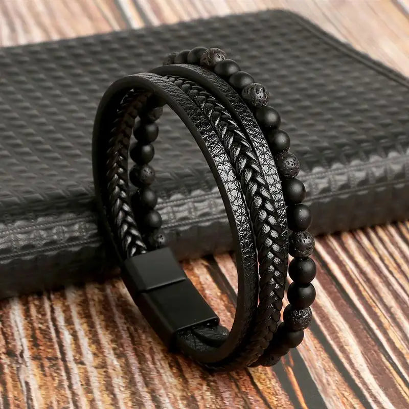 Classic Men's Leather Bracelet New Style Hand-woven Multi-layer Combination Accessory Fashion Man Jewelry Wholesale Dropshipping Jewelry Precision