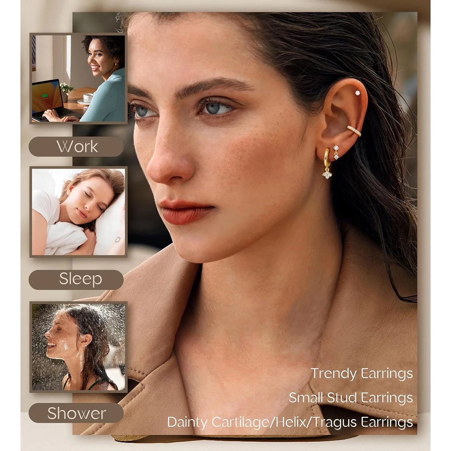 Bobisty 1pc Earrings Surgical Stainless Steel Earrings for Women Jewelry Precision