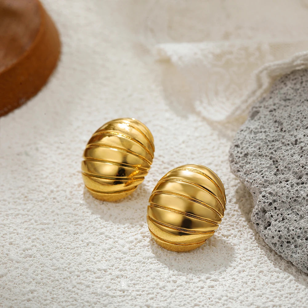 Fashion Glossy Three-Layer Textured Intersecting Knot Earrings Jewelry Precision