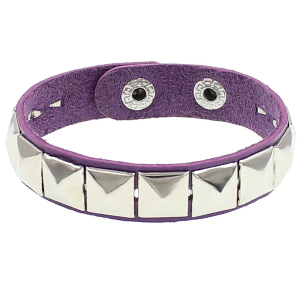 Unique Rivet PU Leather Spiked Studded Bracelet Bangle Gothic Jewelry Rivet Bracelet Punk Cuff Wrap Men Women Metal Wristband Jewelry Precision