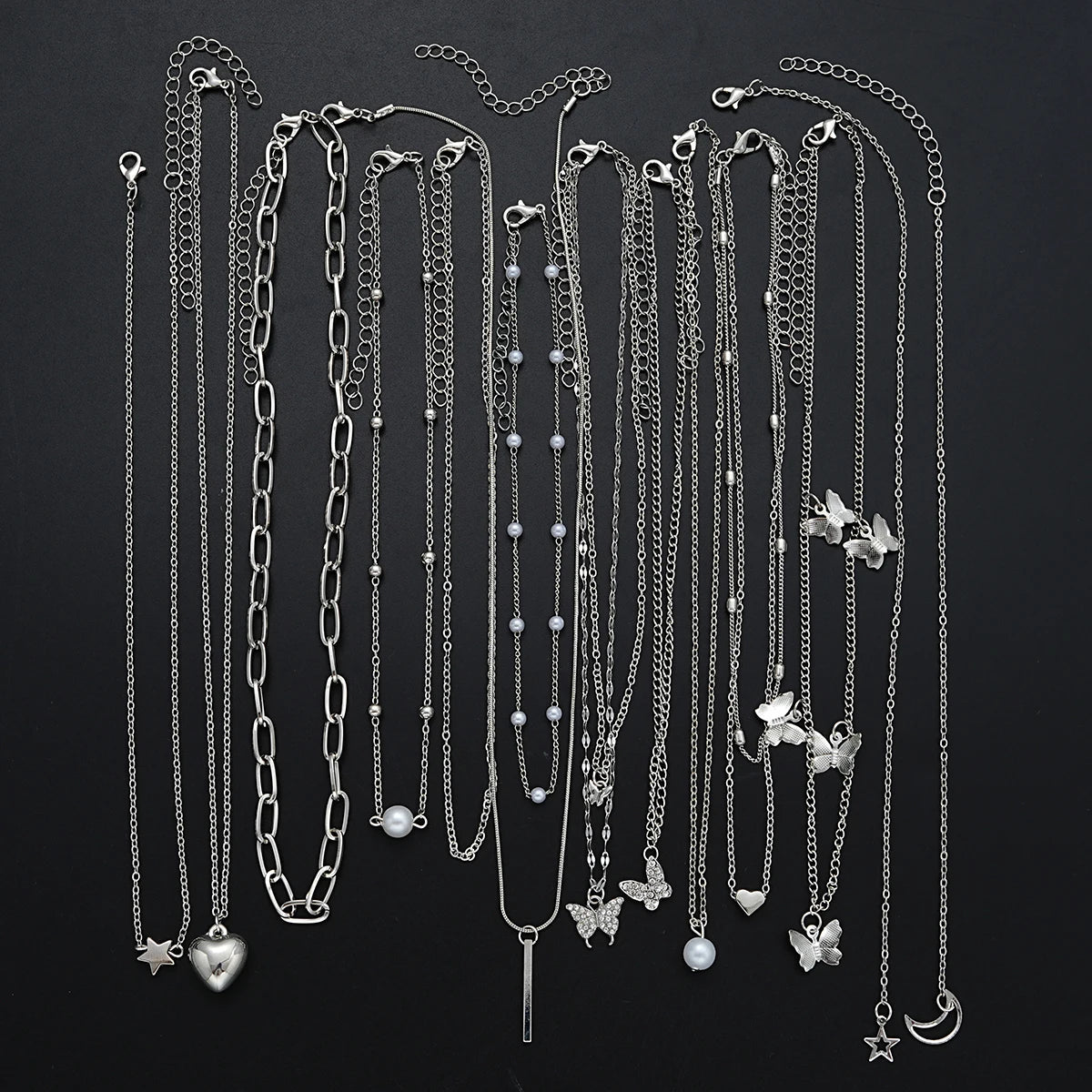 13Pcs/Set Simple Temperament Necklace Set Butterfly Jewelry Precision