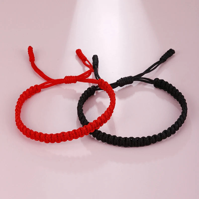 Handmade Braid String Bracelets Red Black Buddhist Tibetan Woven Rope Good Luck Amulet Bracelet for Women Girls Jewelry ﻿Gifts Jewelry Precision