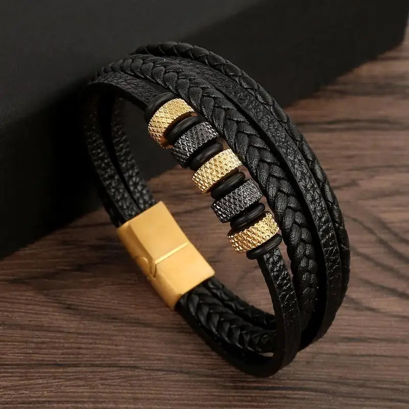 Classic Men's Leather Bracelet New Style Hand-woven Multi-layer Combination Accessory Fashion Man Jewelry Wholesale Dropshipping Jewelry Precision