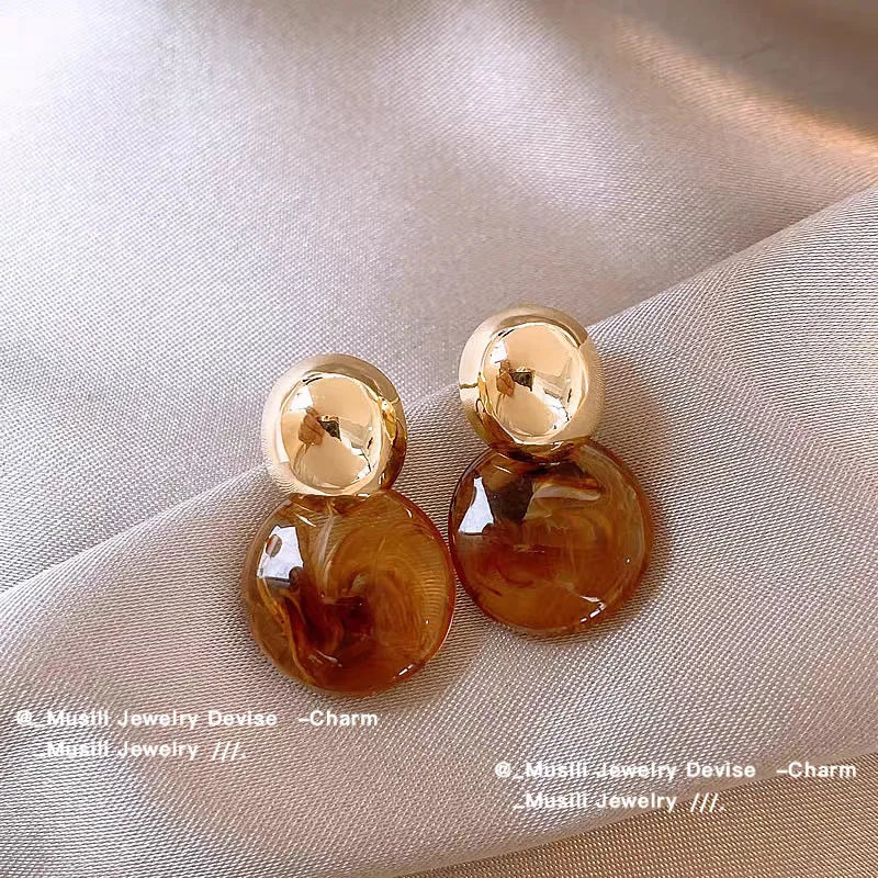 Square Black Color Korean Style Stud Earrings for Women 2024 Summer Fashion New In Jewlery Simple Female Party Earring Jewelry Precision