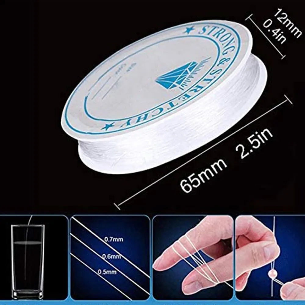 6 Rolls/1bag Elastic String for Bracelets Elastic Bracelet String Crystal String Stretch Bead Cord for DIY Jewelry Making Jewelry Precision