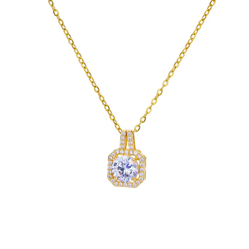 Free Shipping Luxury Zircon Geometric Necklace For Women Jewelry Precision