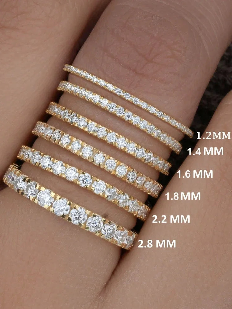 925 Sterling Silver Luxury Fashionable 1.4MM 1.6MM 1.8MM Full Zircon Ring For Women Engagement Wedding High Quality Fine Jewelry Jewelry Precision