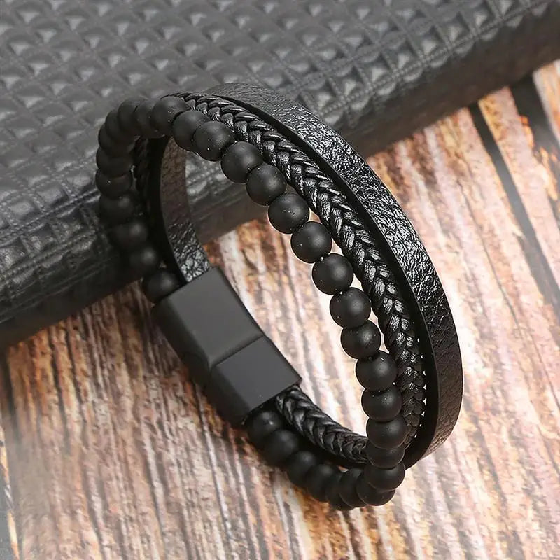Classic Men's Leather Bracelet New Style Hand-woven Multi-layer Combination Accessory Fashion Man Jewelry Wholesale Dropshipping Jewelry Precision