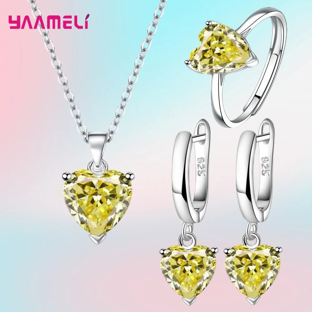 Fine 925 Sterling Silver Color Jewelry Gift Sets for Women Jewelry Precision