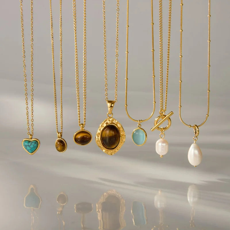 Women's Titanium Steel Light Luxury Pearl Necklace Jewelry Precision