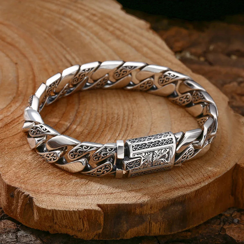 S925 Sterling Silver Timeless Vine Garland Buckle Retro Punk Tank Bracelet Jewelry Creativity Gift Factory Price Jewelry Precision