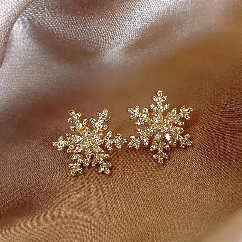 Christmas snow light luxury high-grade temperament earrings female 2026 Jewelry Precision