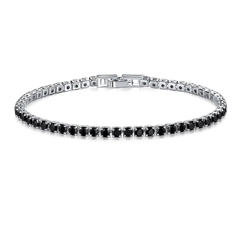 Hot Sterling 925 Silver Full AAA Zircon Bracelet Fine Jewelry 16cm-19cm 2-3mm Shiny CZ Accessories For Women Anniversary Gift Jewelry Precision