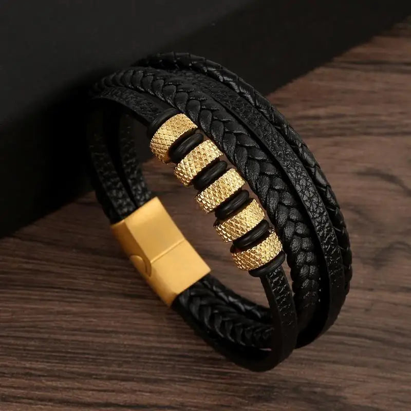 Classic Men's Leather Bracelet New Style Hand-woven Multi-layer Combination Accessory Fashion Man Jewelry Wholesale Dropshipping Jewelry Precision