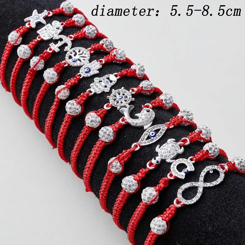 12Pcs/set Evil Eye Bracelet Set for both men and women woven red bracelet adjustable to protect friendship Jewelry Precision