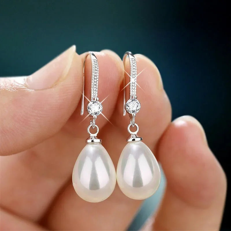 Earrings New Temperament Simple Water High-end Pearl Earrings Jewelry Precision