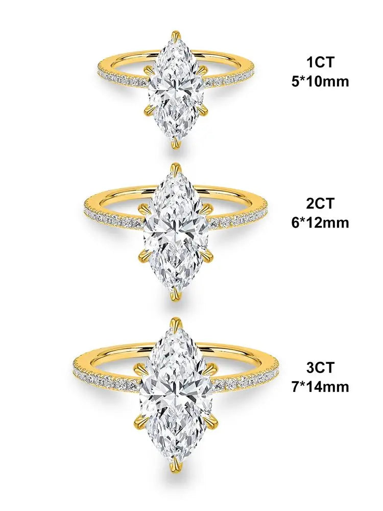 925 Sterling Silver Simple Classic 1-3Carat Horse Eye Zircon Ring For Women Engagement Wedding Luxury High Quality Fine Jewelry Jewelry Precision