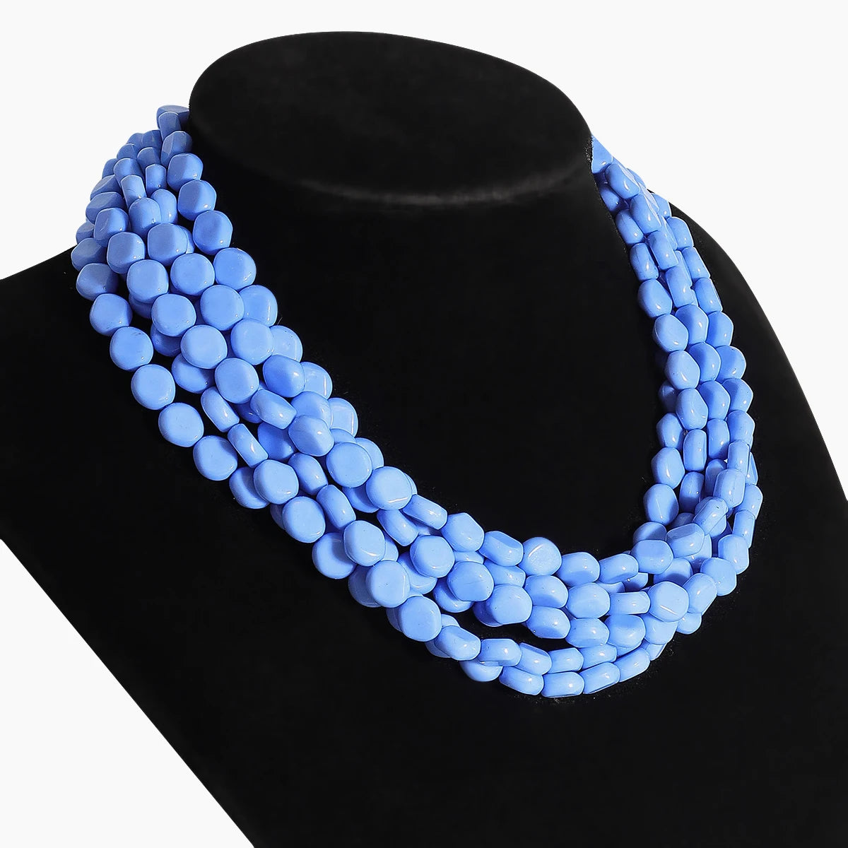 Bohemia Fashion Multilayer Blue Beaded Necklace For Women Jewelry Precision