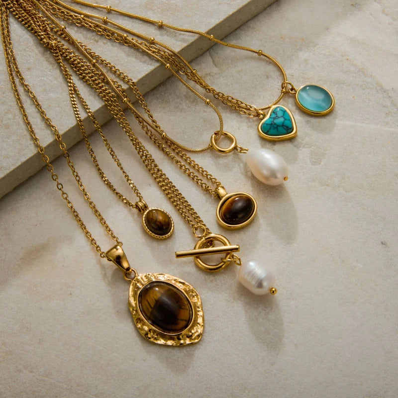 Women's Titanium Steel Light Luxury Pearl Necklace Jewelry Precision