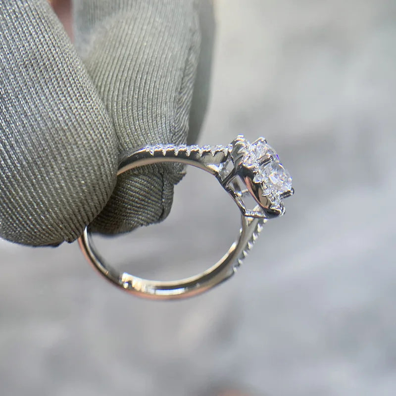 Luxury Clear CZ Heart Finger Ring for Women Wholesale 925 Sterling Silver Wedding Engagement Statement Fashion Fine Jewelry Jewelry Precision