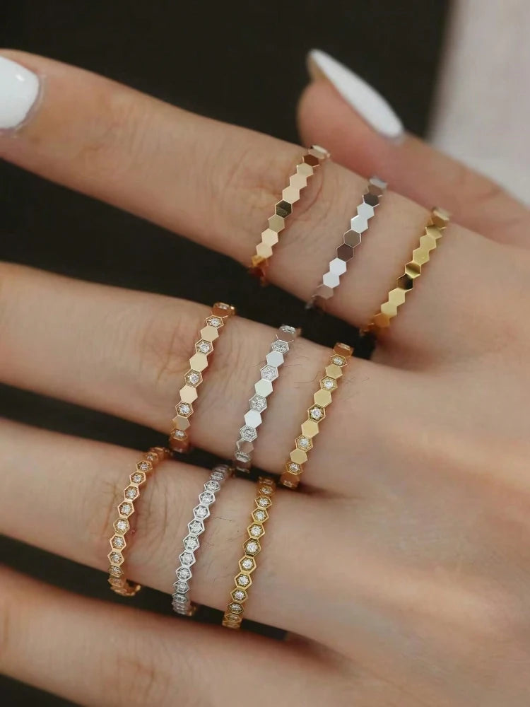 925 Sterling Silver Vintage Geometric Shape Zircon Rings For Women Gift Match Daily Party High Quality Fine Jewelry Accessories Jewelry Precision