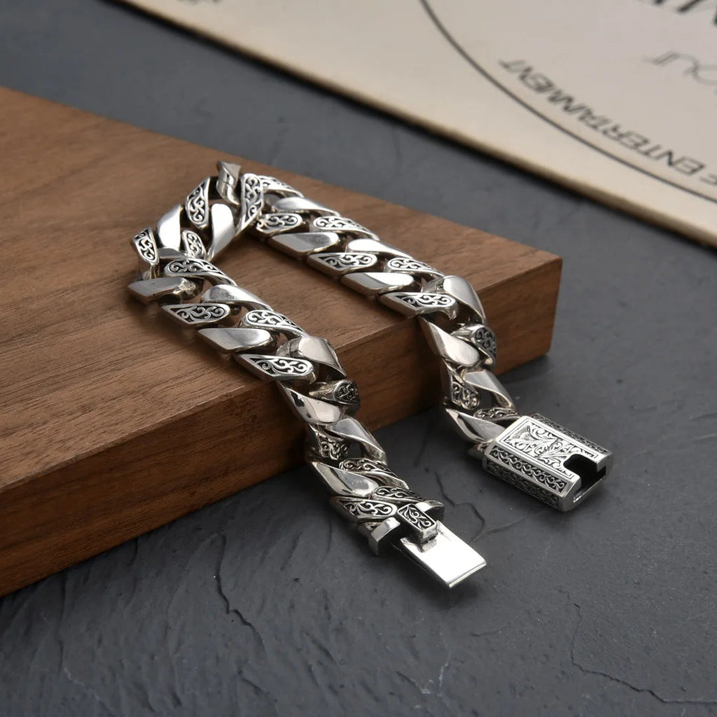 S925 Sterling Silver Timeless Vine Garland Buckle Retro Punk Tank Bracelet Jewelry Creativity Gift Factory Price Jewelry Precision