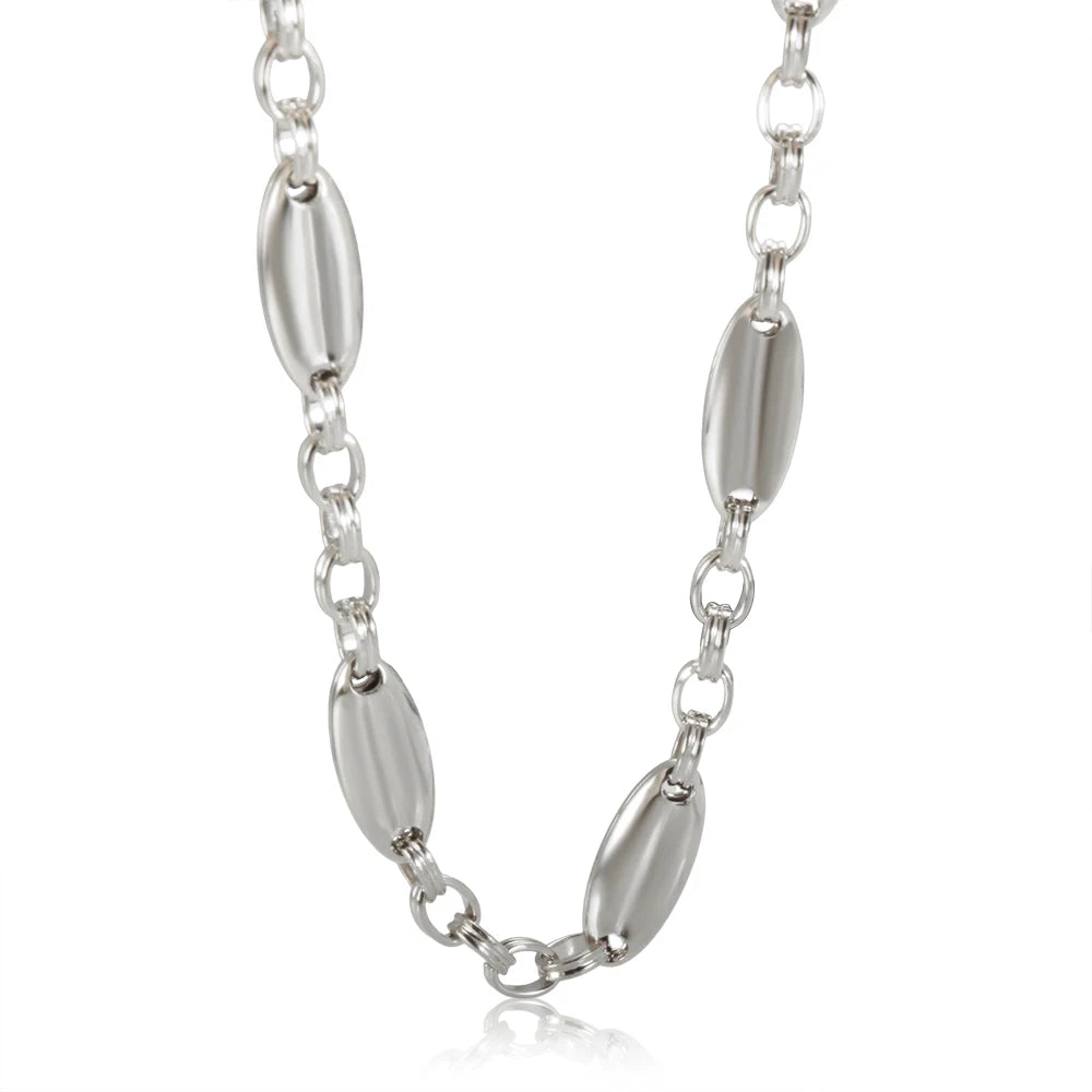 Thick Flat Cuban Link Chain Stainless Steel Necklace Bracelet Jewelry Jewelry Precision