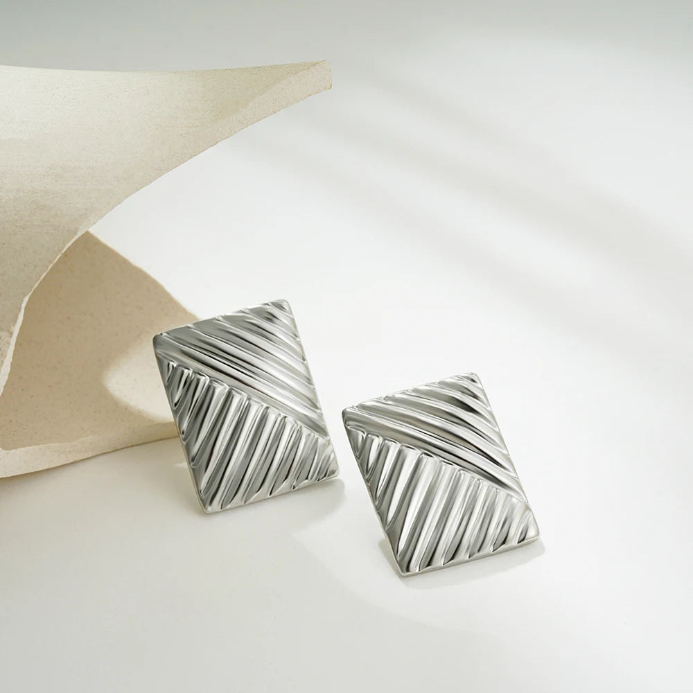 Fashion Glossy Three-Layer Textured Intersecting Knot Earrings Jewelry Precision