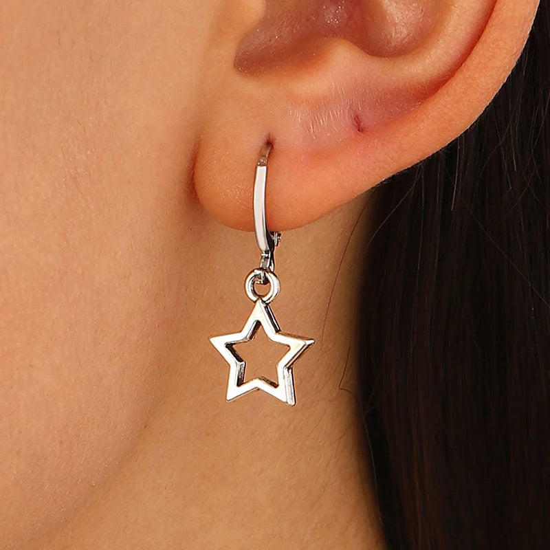 New Creative Star Hoop Earrings Fashion Simple Earrings Gifts for Women Cute Mini Little Star 20S Holiday Jewelry - Jewelry Precision