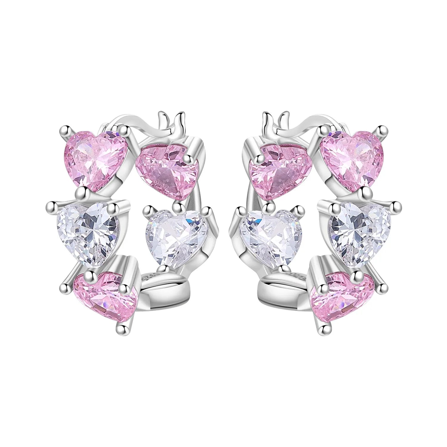 925 Sterling Silver Simple Love Heart Series Jewelry Zircon Circle Hoop Earrings Women Fine Earring S925Jewelry Gift Accessories Jewelry Precision