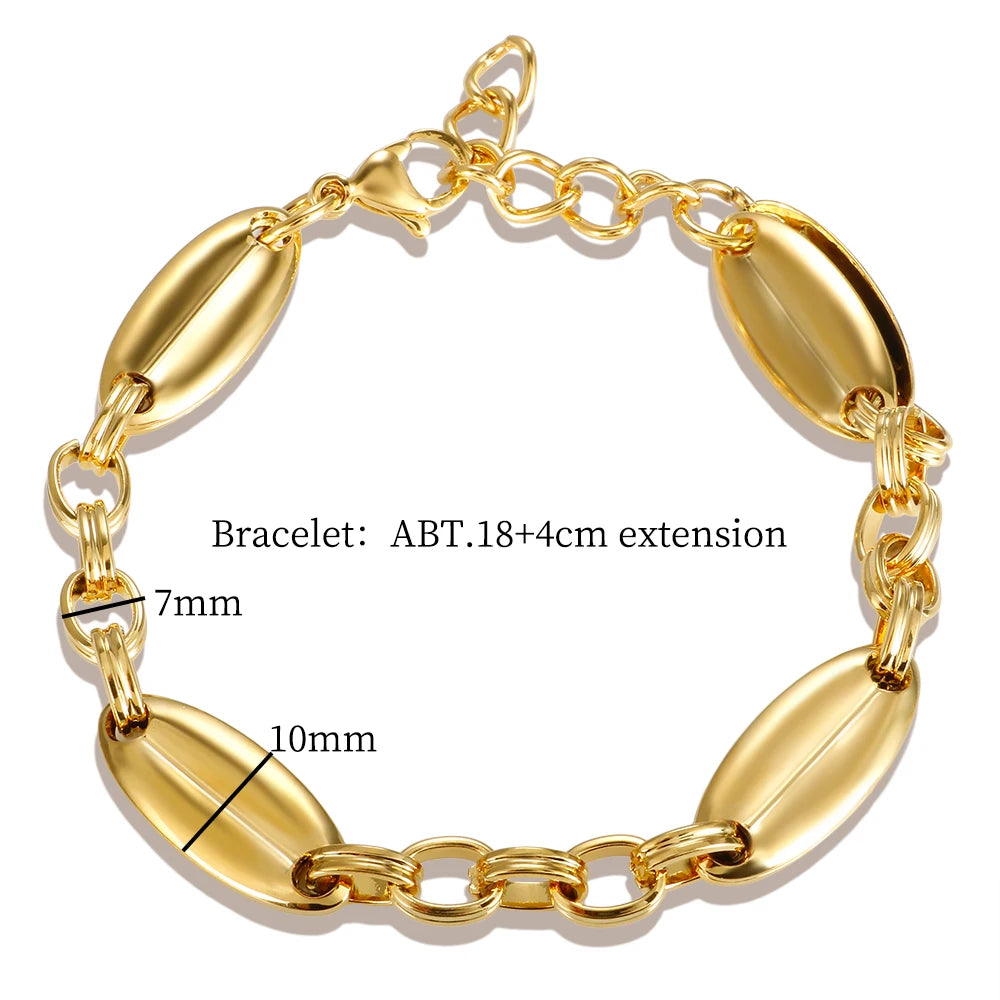 Thick Flat Cuban Link Chain Stainless Steel Necklace Bracelet Jewelry Jewelry Precision