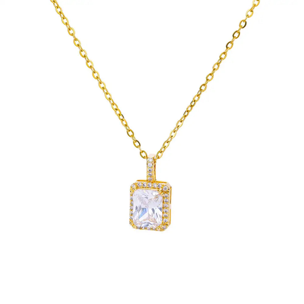 Free Shipping Luxury Zircon Geometric Necklace For Women Jewelry Precision