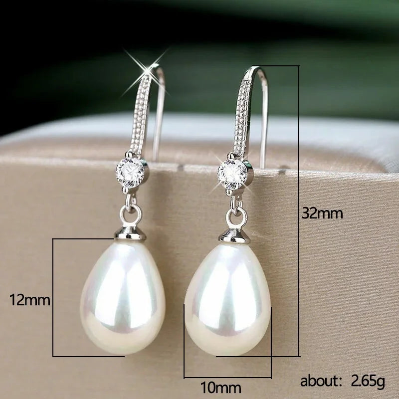 Earrings New Temperament Simple Water High-end Pearl Earrings Jewelry Precision