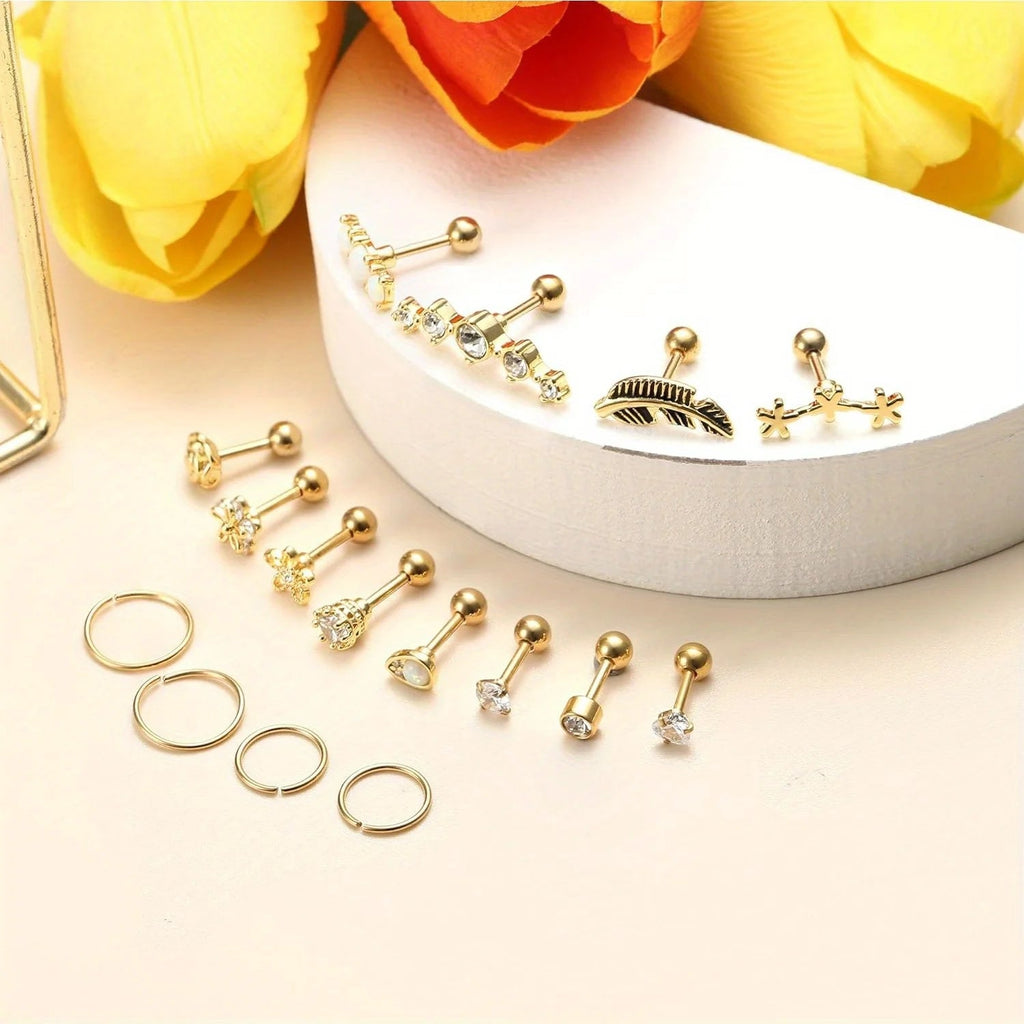 Drperfect Surgical Stainless Steel 16G Cartilage Earrings Jewelry Precision